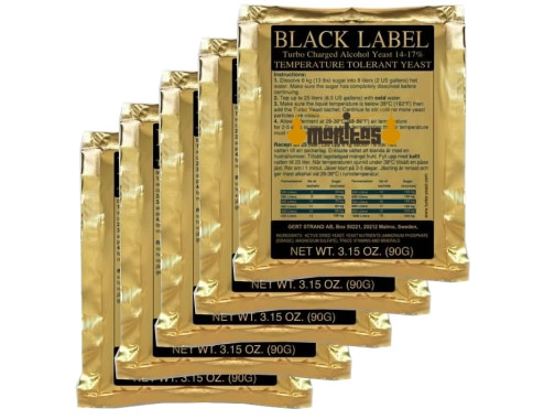 Pack 5 Sobres de Levadura Black Label