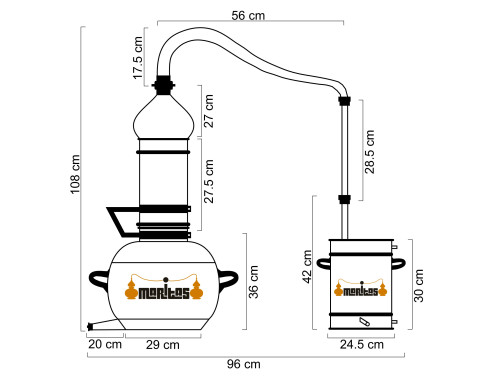 Alambique Columna Rotativa 30 litros COMPLETO GAS