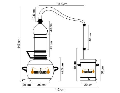 Alambique Columna Rotativa 50 litros